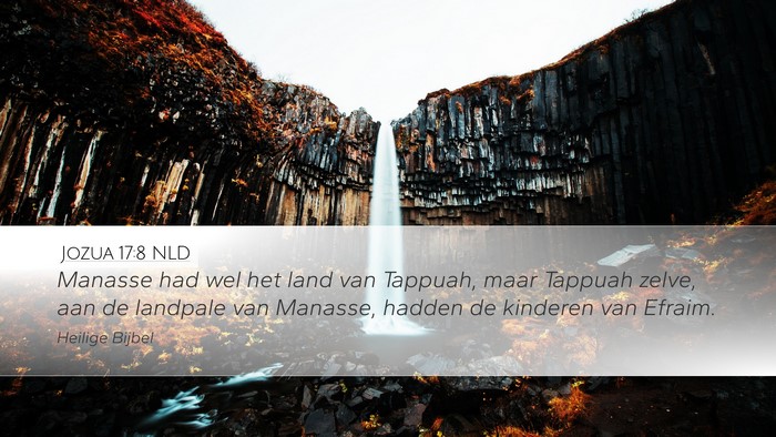 Jozua 17:8 NLD Desktop Wallpaper - Manasse had wel het land van Tappuah, maar - Desktop Bible Verse Wallpaper