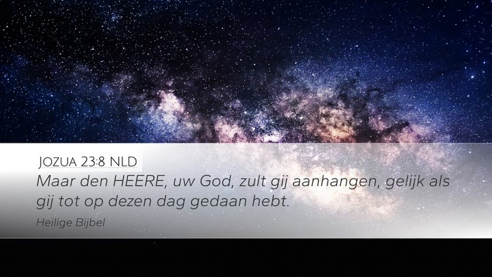 Jozua 23:8 NLD Desktop Wallpaper - Maar den HEERE, uw God, zult gij aanhangen, - Desktop Bible Verse Wallpaper