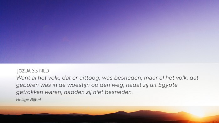 Jozua 5:5 NLD Desktop Wallpaper - Want al het volk, dat er uittoog, was besneden; - Desktop Bible Verse Wallpaper