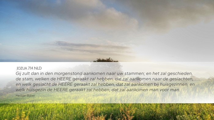 Jozua 7:14 NLD Desktop Wallpaper - Gij zult dan in den morgenstond aankomen naar uw - Desktop Bible Verse Wallpaper