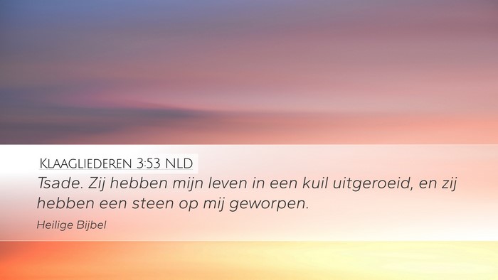 Klaagliederen 3:53 NLD Bible Verse Image