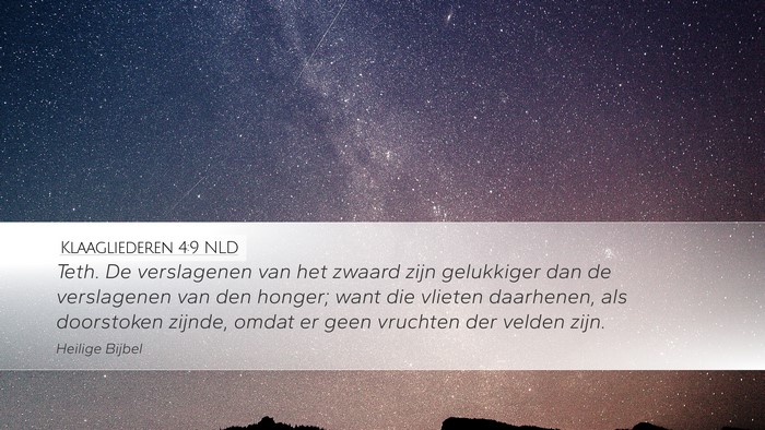 Klaagliederen 4:9 NLD Bible Verse Image