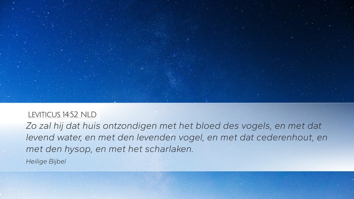 Leviticus 14:52 NLD Desktop Wallpaper - Zo zal hij dat huis ontzondigen met het bloed des - Desktop Bible Verse Wallpaper