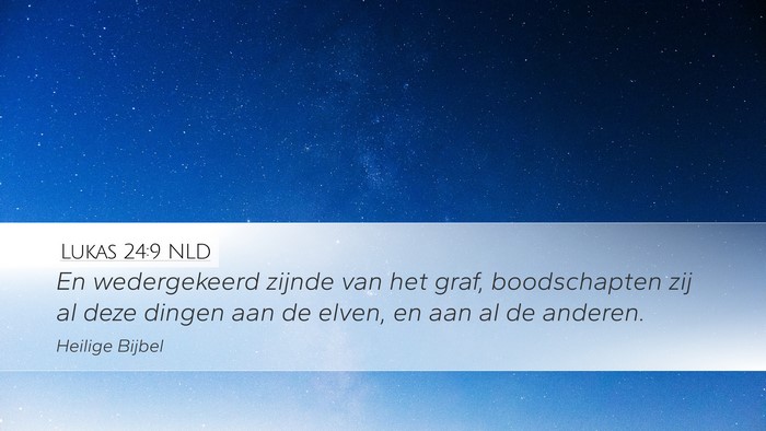 Lukas 24:9 NLD Desktop Wallpaper - En wedergekeerd zijnde van het graf, boodschapten - Desktop Bible Verse Wallpaper