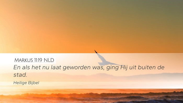 Markus 11:19 NLD Desktop Wallpaper - En als het nu laat geworden was, ging Hij uit - Desktop Bible Verse Wallpaper