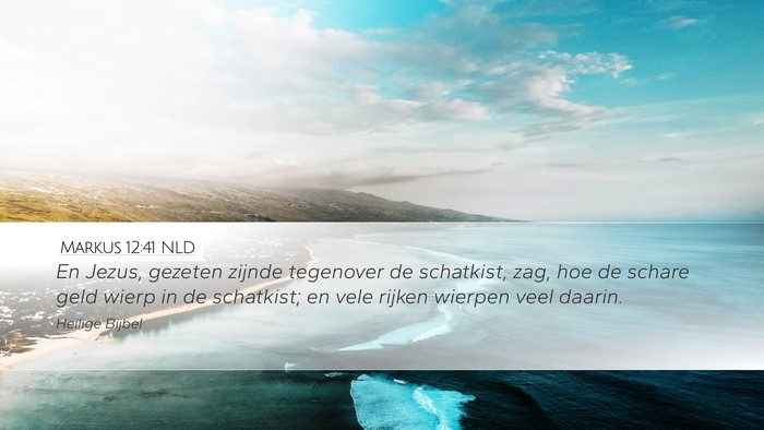 Markus 12:41 NLD Bible Verse Image