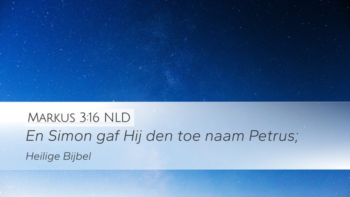 Markus 3:16 NLD Desktop Wallpaper - En Simon gaf Hij den toe naam - Desktop Bible Verse Wallpaper