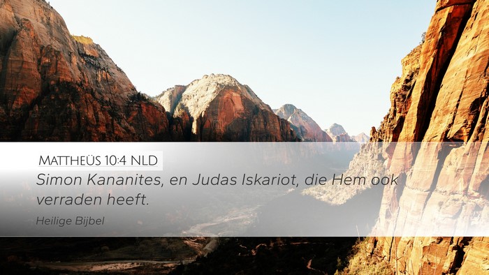Mattheüs 10:4 NLD Bible Verse Image