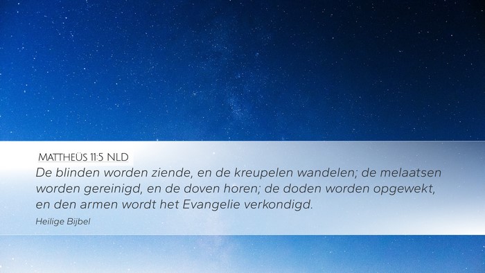 Mattheüs 11:5 NLD Bible Verse Image