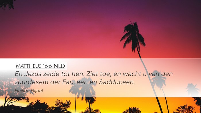 Mattheüs 16:6 NLD Bible Verse Image