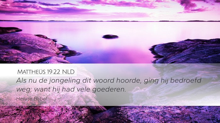 Mattheüs 19:22 NLD Desktop Wallpaper - Als nu de jongeling dit woord hoorde, ging hij - Desktop Bible Verse Wallpaper