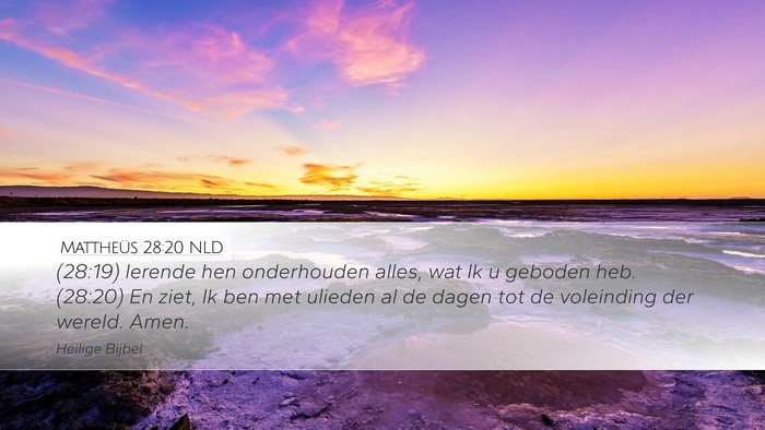 Mattheüs 28:20 NLD Bible Verse Image