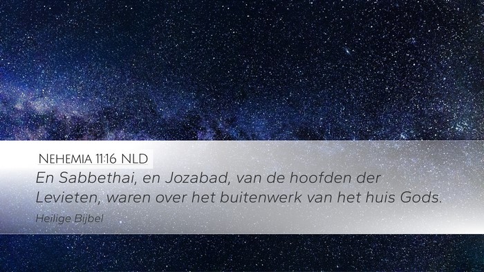 Nehemia 11:16 NLD Desktop Wallpaper - En Sabbethai, en Jozabad, van de hoofden der - Desktop Bible Verse Wallpaper