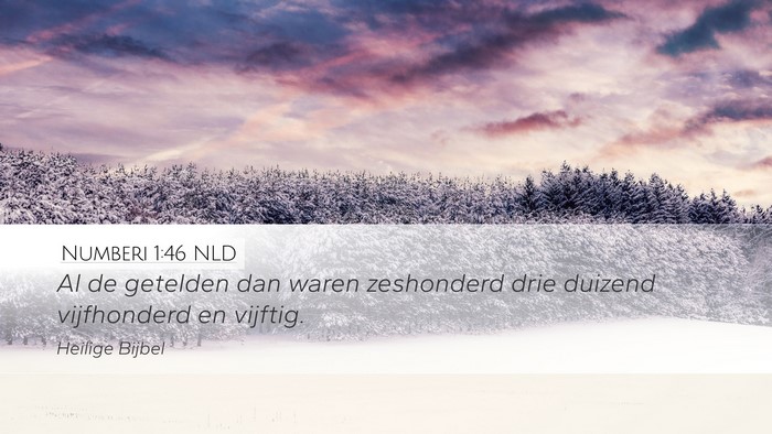 Numberi 1:46 NLD Desktop Wallpaper - Al de getelden dan waren zeshonderd drie duizend - Desktop Bible Verse Wallpaper