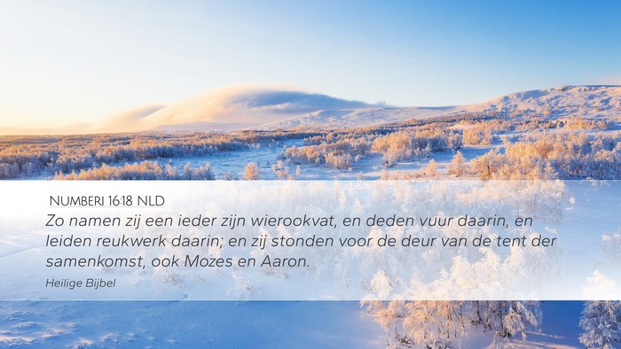 Numberi 16:18 NLD Desktop Wallpaper - Zo namen zij een ieder zijn wierookvat, en deden - Desktop Bible Verse Wallpaper