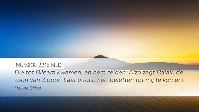 Numberi 22:16 NLD Desktop Wallpaper - Die tot Bileam kwamen, en hem zeiden: Alzo zegt - Desktop Bible Verse Wallpaper