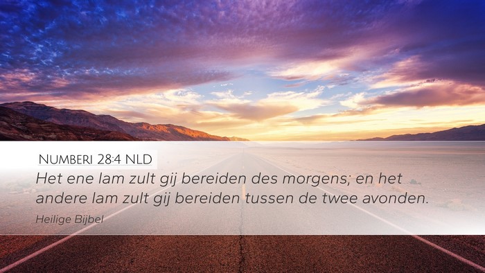 Numberi 28:4 NLD Desktop Wallpaper - Het ene lam zult gij bereiden des morgens; en het - Desktop Bible Verse Wallpaper