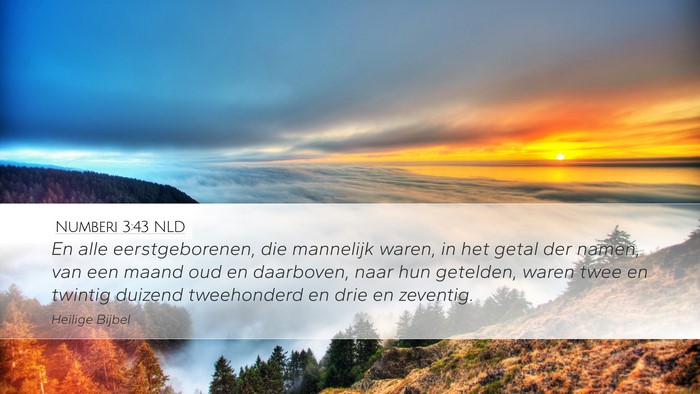 Numberi 3:43 NLD Desktop Wallpaper - En alle eerstgeborenen, die mannelijk waren, in - Desktop Bible Verse Wallpaper