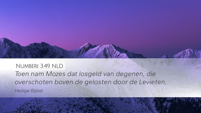 Numberi 3:49 NLD Desktop Wallpaper - Toen nam Mozes dat losgeld van degenen, die - Desktop Bible Verse Wallpaper
