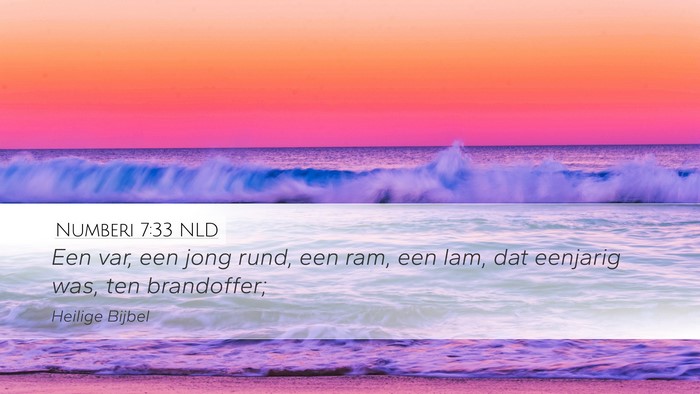 Numberi 7:33 NLD Desktop Wallpaper - Een var, een jong rund, een ram, een lam, dat - Desktop Bible Verse Wallpaper
