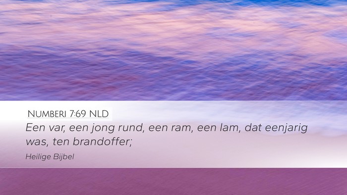 Numberi 7:69 NLD Desktop Wallpaper - Een var, een jong rund, een ram, een lam, dat - Desktop Bible Verse Wallpaper