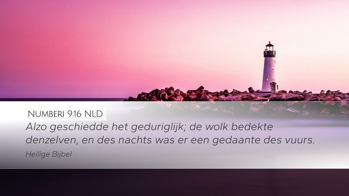 Numberi 9:16 NLD Desktop Wallpaper - Alzo geschiedde het geduriglijk; de wolk bedekte - Desktop Bible Verse Wallpaper