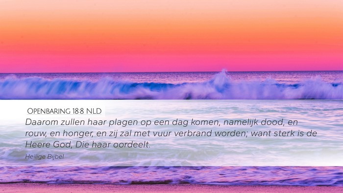 Openbaring 18:8 NLD Bible Verse Image
