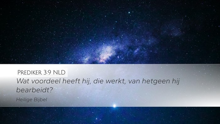 Prediker 3:9 NLD Desktop Wallpaper - Wat voordeel heeft hij, die werkt, van hetgeen - Desktop Bible Verse Wallpaper