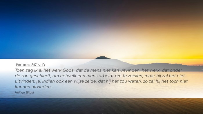 Prediker 8:17 NLD Bible Verse Image