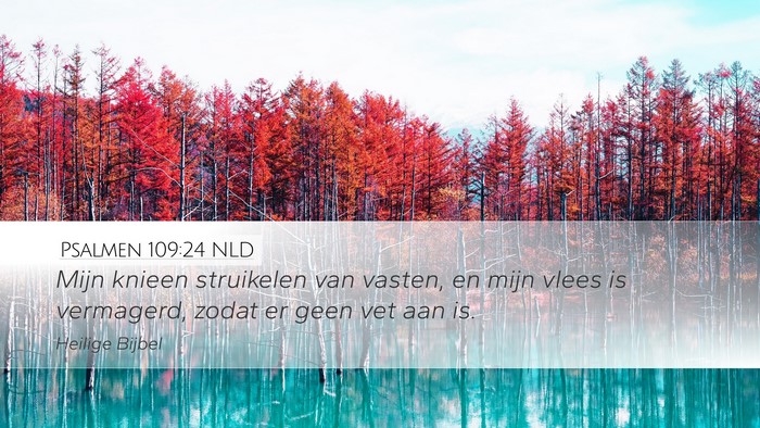 Psalmen 109:24 NLD Desktop Wallpaper - Mijn knieen struikelen van vasten, en mijn vlees - Desktop Bible Verse Wallpaper