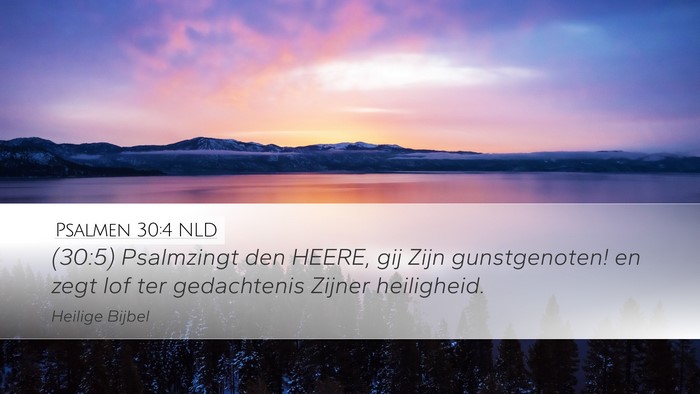 Psalmen 30:4 NLD Desktop Wallpaper - (30:5) Psalmzingt den HEERE, gij Zijn - Desktop Bible Verse Wallpaper