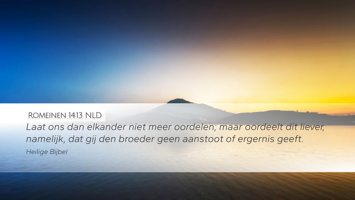 Romeinen 14:13 NLD Bible Verse Image