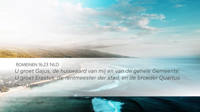 Romeinen 16:23 NLD Bible Verse Image