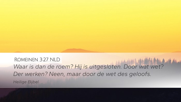 Romeinen 3:27 NLD Bible Verse Image