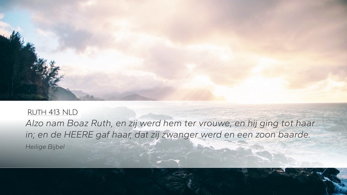 Ruth 4:13 NLD Desktop Wallpaper - Alzo nam Boaz Ruth, en zij werd hem ter vrouwe, - Desktop Bible Verse Wallpaper