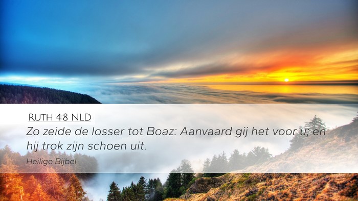 Ruth 4:8 NLD Desktop Wallpaper - Zo zeide de losser tot Boaz: Aanvaard gij het - Desktop Bible Verse Wallpaper