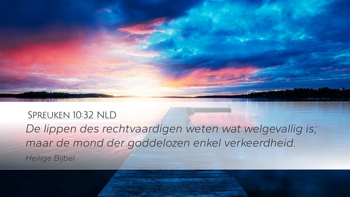 Spreuken 10:32 NLD Bible Verse Image