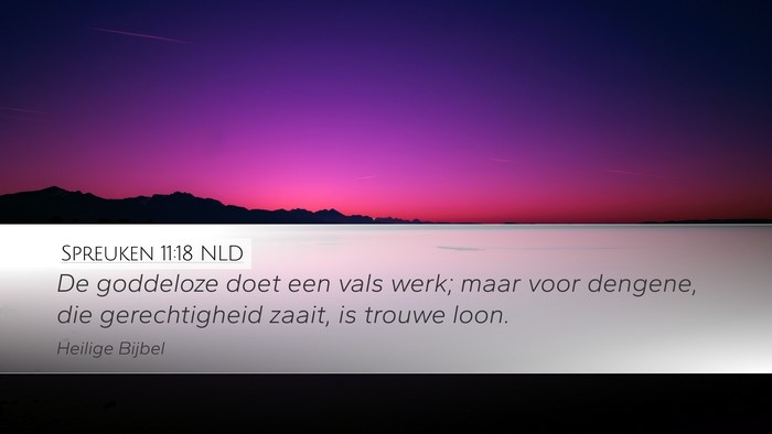 Spreuken 11:18 NLD Bible Verse Image