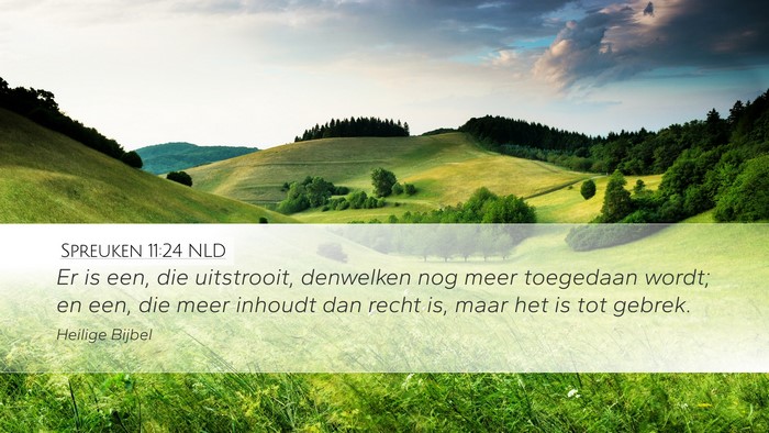 Spreuken 11:24 NLD Bible Verse Image