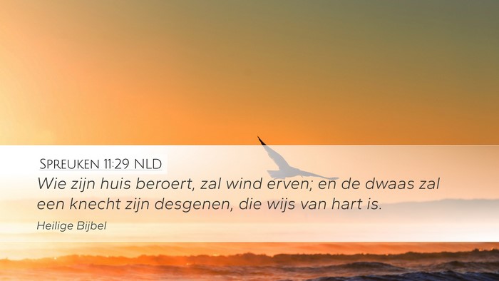 Spreuken 11:29 NLD Bible Verse Image