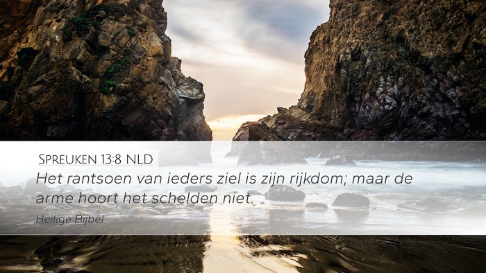 Spreuken 13:8 NLD Bible Verse Image
