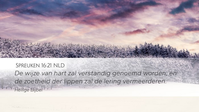 Spreuken 16:21 NLD Bible Verse Image