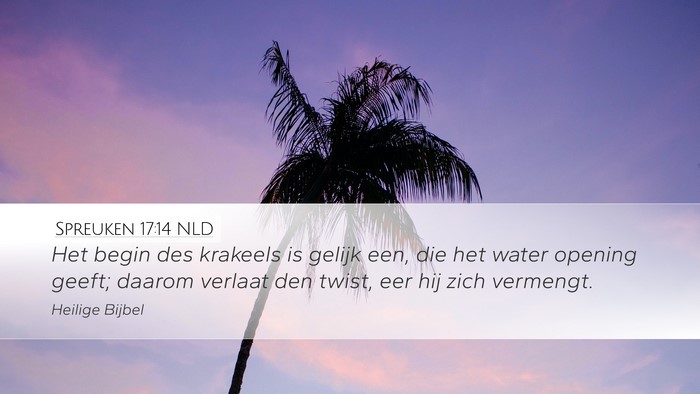 Spreuken 17:14 NLD Bible Verse Image