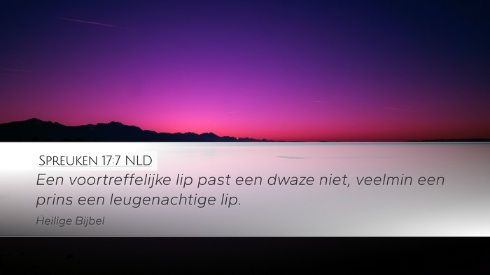 Spreuken 17:7 NLD Bible Verse Image