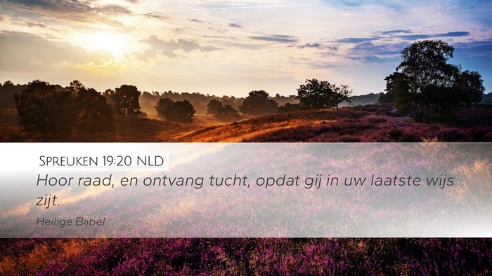Spreuken 19:20 NLD Desktop Wallpaper - Hoor raad, en ontvang tucht, opdat gij in uw - Desktop Bible Verse Wallpaper