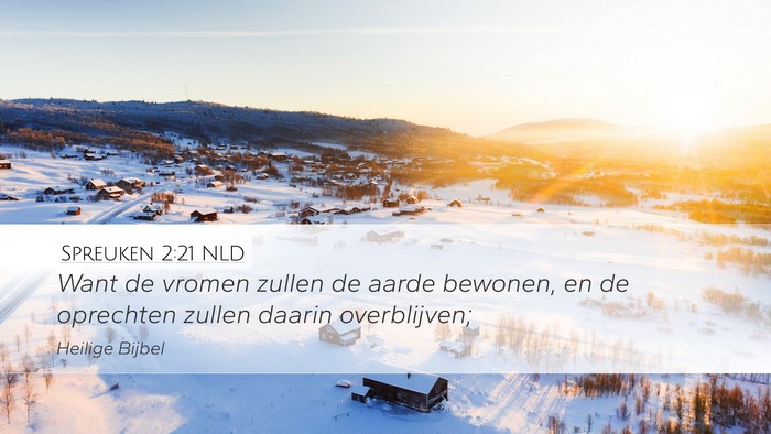 Spreuken 2:21 NLD Bible Verse Image