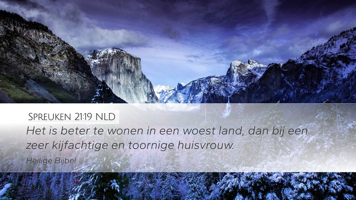Spreuken 21:19 NLD Bible Verse Image