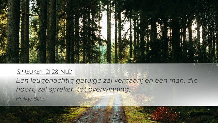Spreuken 21:28 NLD Bible Verse Image
