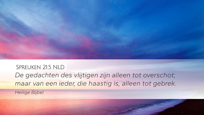 Spreuken 21:5 NLD Bible Verse Image