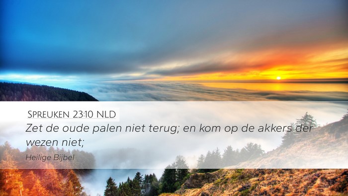 Spreuken 23:10 NLD Bible Verse Image